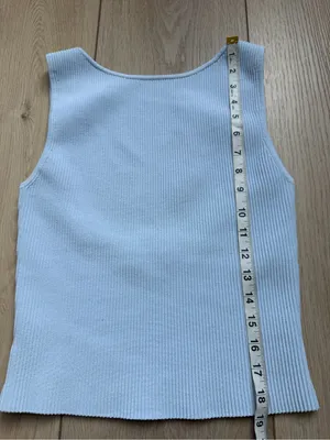 Aritzia Babaton Sculpt Knit Leading Top in Glacier Ice Blue Medium Low Back Tank thumbnail 10