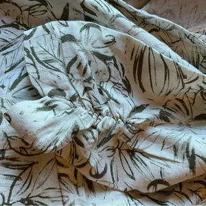 Briggs New York Tropical Leaf Print Linen-Blend Blazer Size M Sage Green thumbnail 7