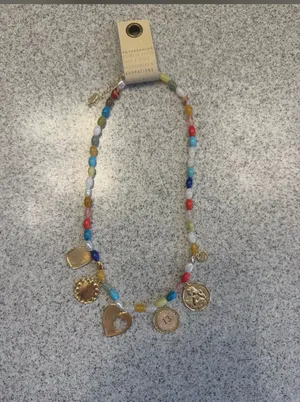 Anthropologie Beaded Multi Charm Necklace thumbnail 2