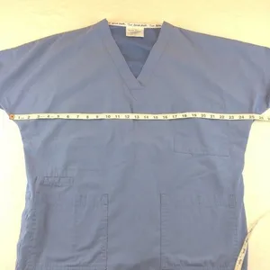 Medical Uniform Scrub Size Medium Stuff Tech Top Blue Short Sleeve Unisex thumbnail 5