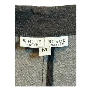 White House Black Market Dark Denim Blazer Fitted Jacket‎ Pintuck Pleated Coat thumbnail 7