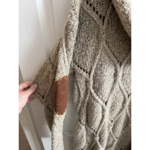 POL Cardigan Sweater Womens M Oatmeal Boho Cottagecore Open Cozy Coastal thumbnail 10
