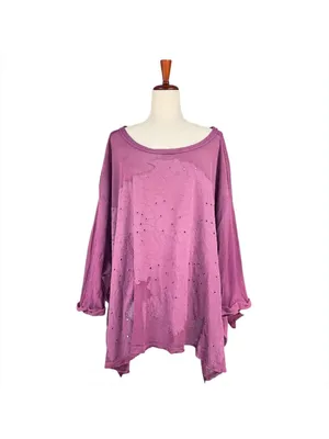 $98 Free People Palm Tree Dreams Tunic top in berry cake L thumbnail 2