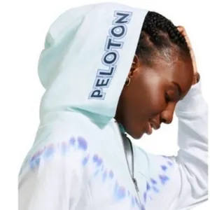 Peloton Women’s Tie Dye Half Zip Graphic Sunburst Pullover Hoodie Sweatshirt M thumbnail 3