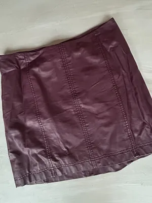 Free People Femme Vegan Leather Mini Skirt Size 8 Size Medium Going Out Skirt thumbnail 7
