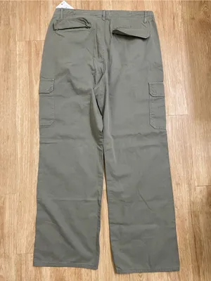 Zara Olive Green Wide Leg Cargo Pants thumbnail 3