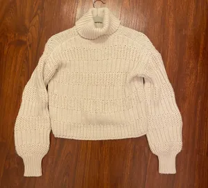 Arie Off White Turtleneck Sweater thumbnail 1