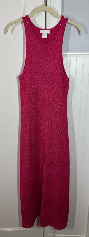 House of Harlow HOH1960 Magenta pink Sequins Knit Maxi Dress size medium summer thumbnail 1