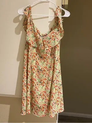 Zara Floral mini summer Dress with Off-Shoulder design,adjustable strap,size S thumbnail 2