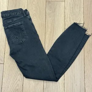 Mother Jeans The Looker Sz 24 Faded Black Wash‎ Not Guilty Mid Rise Fray Skinny thumbnail 8