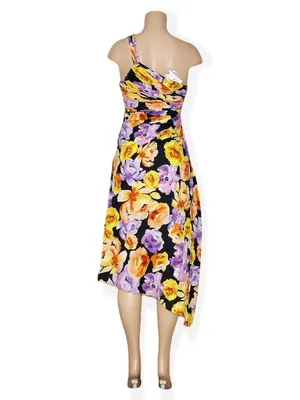 GEISHA DESIGNS X ANTHROPOLOGIE Asymmetrical Hem Midi Dress, Purple, XS thumbnail 7