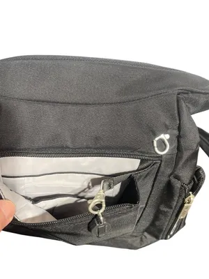 Travelon Black Anti Theft Messenger Crossbody Bag Purse Travel Organizer 11x9x3 thumbnail 3