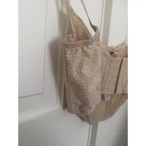 Out From Under Urban Outfitters Cream Seersucker Corset Bustier Top Small thumbnail 6