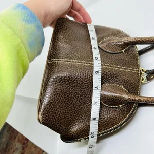 Vintage Dooney & Bourke Chocolate Brown Dome Zipper Closure Satchel Size Small thumbnail 16