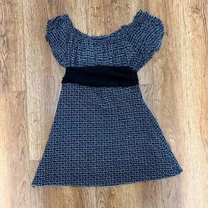 Max Studio Specialty Black Blue Geometric Babydoll Top Women's Small Office Chic thumbnail 9