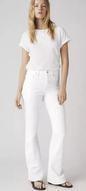 New Levi's 26x30 726 High Rise Flare Women's Jeans Soft Clean White Label thumbnail 1
