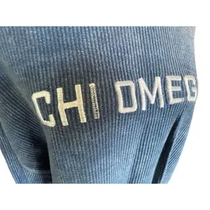 Corded Crew Slate Blue Chi Omega Corduroy-Style Sweatshirt – Size Large thumbnail 12