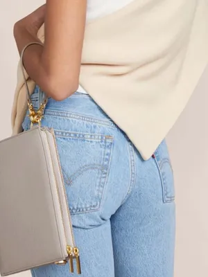 Danger Dover Neutral Beige Crossbody Clutch with Gold Hardware thumbnail 2