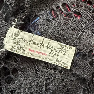 Free People Intimately Who’s Sorry Now Black Floral Lace Boho Mini Slip Dress thumbnail 4