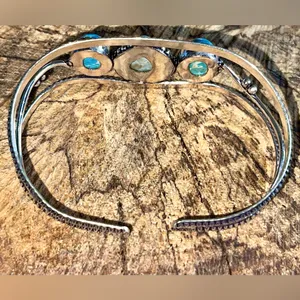 Caribbean Larimar & Howlite Accent Cuff thumbnail 4