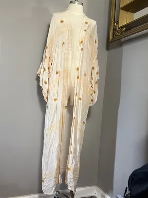 Free People One Size Laurel Canyon Kimono Golden Sand Duster Kimono thumbnail 3