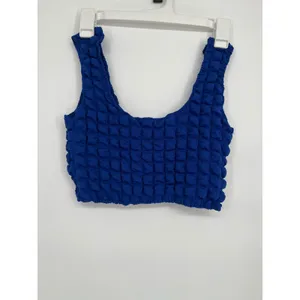Bailey Rose Popcorn Texture Shirt & Crop Tank‎ Set Women Royal Blue S Retro Y2K thumbnail 7