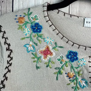White‎ Stag Cream Blouse with Colorful Embroidery thumbnail 2