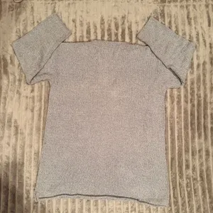 Flax Womens Gray Marled Cotton Knit Crewneck‎ Sweater Size S/M Relaxed Fit thumbnail 3