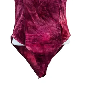 NWT Forever 21 Party Collection Velour Bodysuit Burgundy Strappy Bustier M thumbnail 6