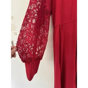 NWT Torrid Red At The Knee Jersey Lace Sleeve Mock Neck Skater Dress Size 1X thumbnail 7