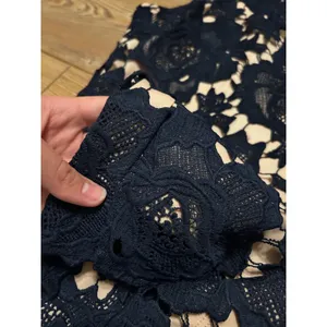Lulus Love Poem Navy Blue Lace Halter Dress Nude Lining JMD6353 Womens XS NEW thumbnail 3