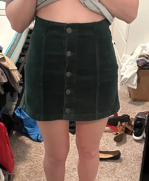 Forever 21 Green Corduroy A-Line Skirt thumbnail 3