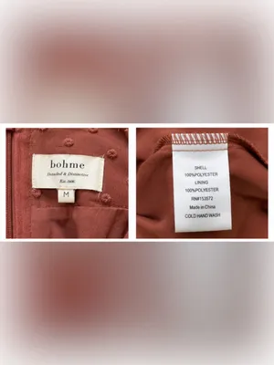 Bohme Swiss Dot Tiered Maxi Dress Rust Mauve Size Medium NWOT thumbnail 5