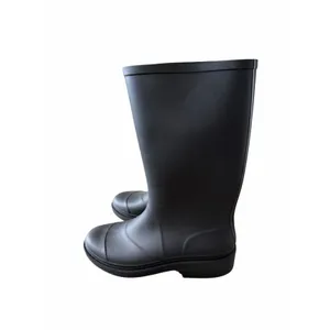 Jeffrey Campbell Matte Black Tall Rubber Rain Boots Size 10 Round Toe thumbnail 3