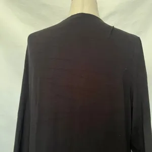 Kenarr Faux Wrap Knit Womens Top Sz L Y2K Minimal Black V-Neck Long Sleeve= thumbnail 8