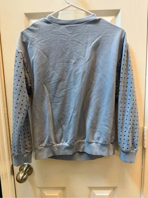 ModCloth Light Blue Bandana-Print Crewneck Sweater size XS thumbnail 3
