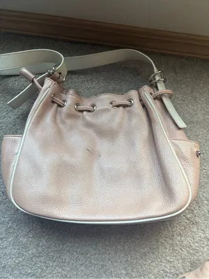 Kenneth Cole Pink Leather Slouchy Bucket Bag Y2K 2000s Revival thumbnail 7