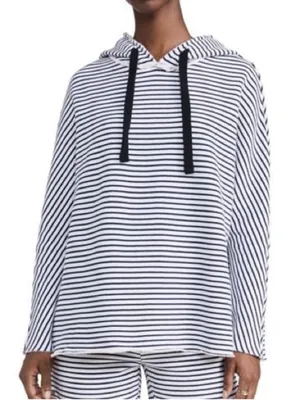 FRANK & EILEEN Blue Kane Striped Capelet Hoodie M thumbnail 2