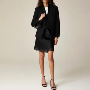 J Crew Stretch Twill Slim Fit Open Front Going Out Blazer CC274 Black Size 2 thumbnail 3