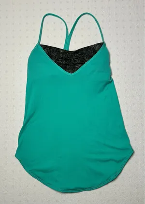 Lululemon Power Y Tank Teal Built-In Bra Strappy Athletic Top thumbnail 1