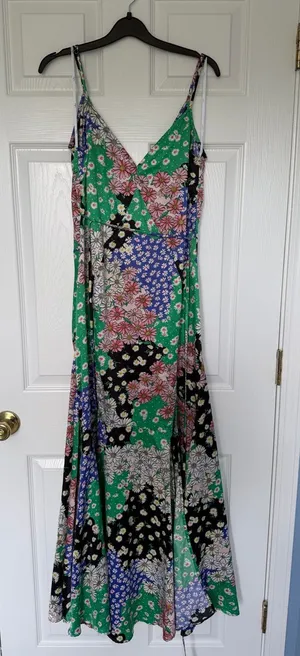 Lulus Bold Beauty Green Multi Floral Print Maxi Dress Size Small thumbnail 1