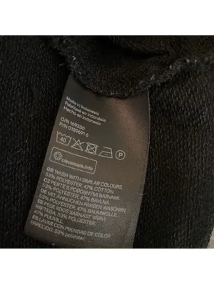 H&M Black Crewneck Sweatshirt Size L Minimalist Cotton Blend Pullover thumbnail 4