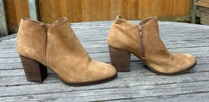 Alex Marie Women’s Shoes Brown‎ Suede Heel Booties Size 9 thumbnail 1