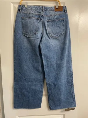 Carly Jean Los Angeles Finn Midrise Baggy Jean Raw Hem Size 9 thumbnail 3