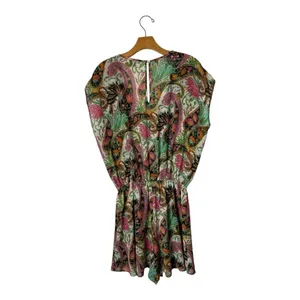 Show Me Your Mumu Romper Women Large‎ Green Pink Paisley Palace Rowdy Romper thumbnail 4