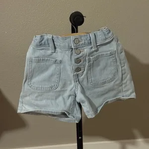 Old Navy Sky Blue High Waist Girls Button Up Shorts thumbnail 4