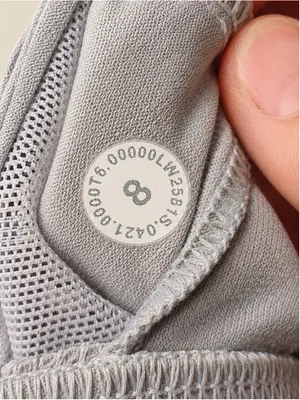 Lululemon Sports Bra Women’s Size 8 Gray Blue‎ Striped Criss Cross Straps thumbnail 6