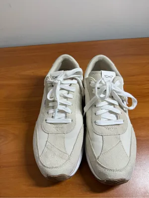 Toms Wyndon Lace Up Jogger Sneaker Shoe Cream with Leopard Accent W9 thumbnail 5