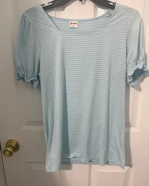 Amazon Blue and white striped top thumbnail 1