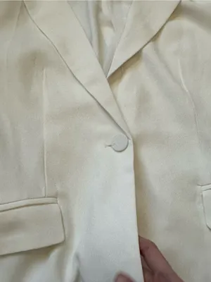 Women's Cream Single-Button Blazer Jacket thumbnail 5
